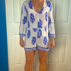 Never Worn White and Blue Romper